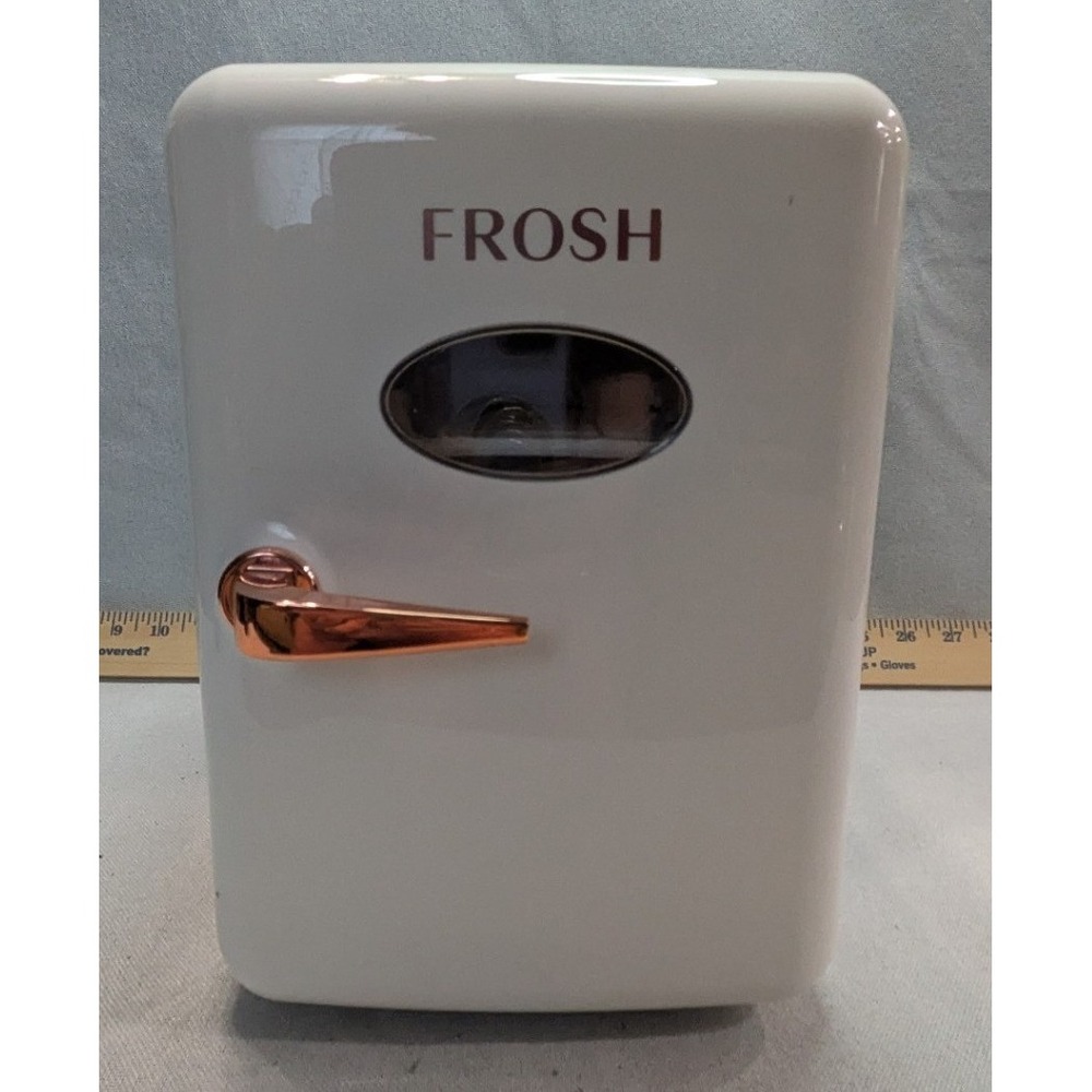 Tzumi Frosh Mini Cooler Skincare Fridge White Rose Gold 30031 Excellent Portable